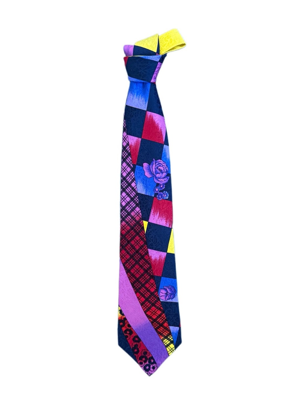 Gianni Versace Vintage 100% Silk Patchwork Tie - Made in Spain
